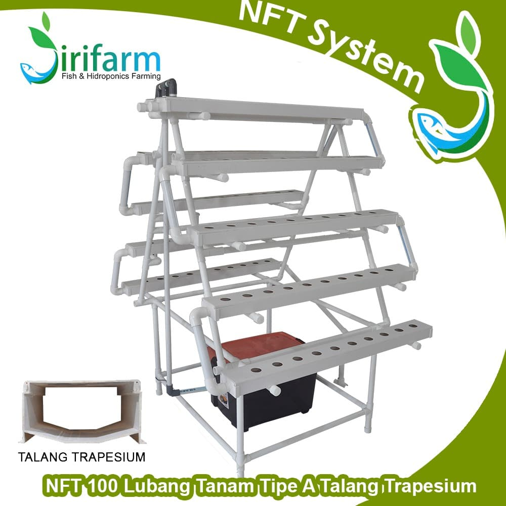 Jirifarm Hidroponik Paket Tanam NFT Model A2 100 Lubang Tanam 2 Kanal