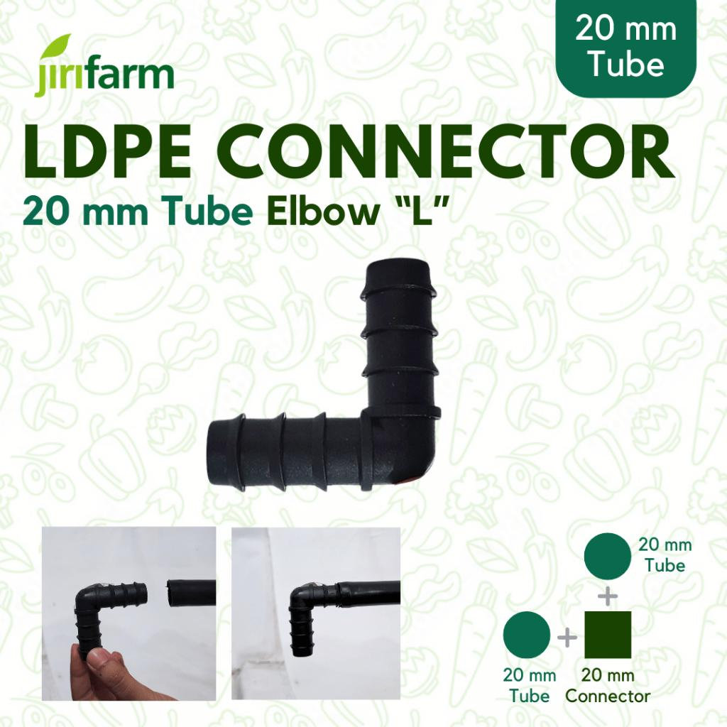 JIRIFARM - Barb Connector 20 mm - Elbow 90 | Konektor Selang PE Irigasi - Elbow 20mm