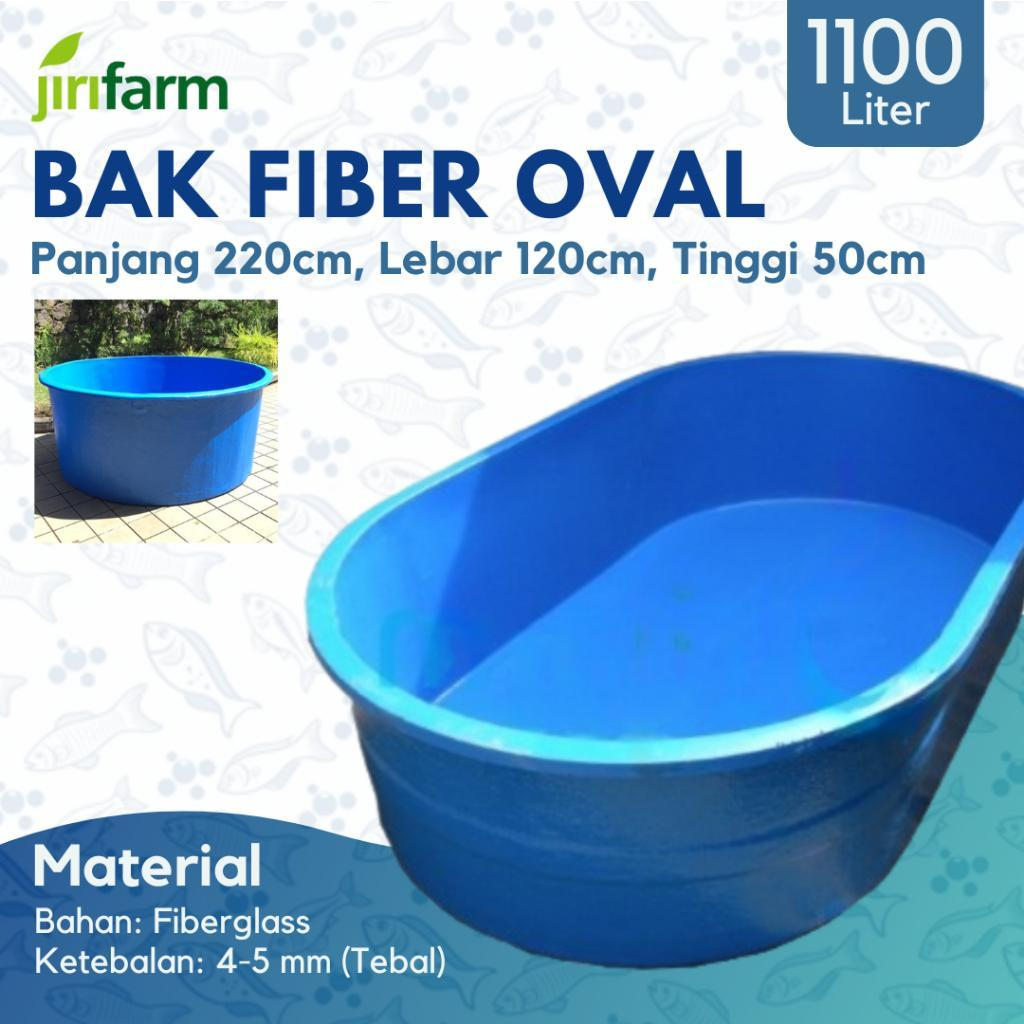 JIRIFARM - Bak Kolam Ikan Fiber Oval 220x120x50, 1.135 Liter Koi Tebal
