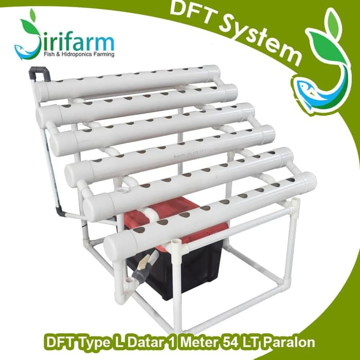 Paket tanam Kit hidroponik DFT Tipe L 1.5 Meter 56 Lubang Paralon