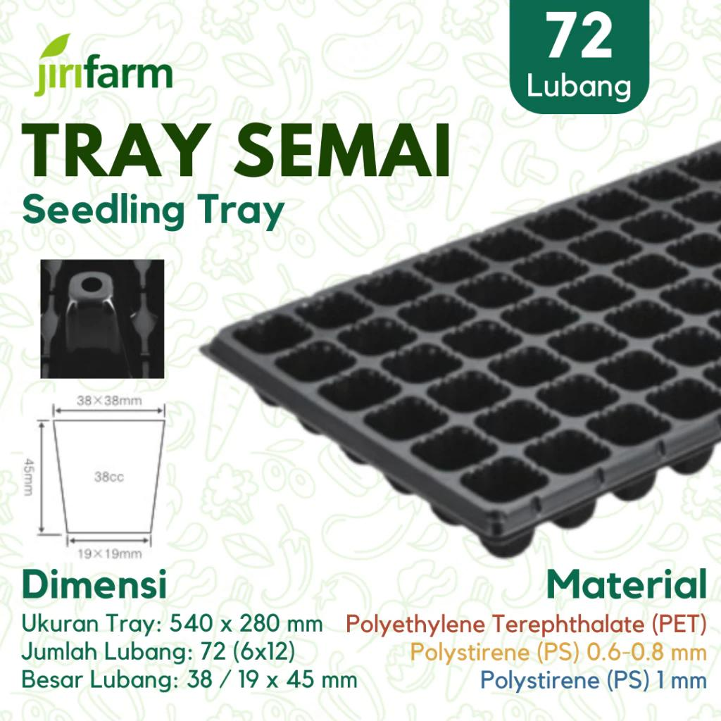 JIRIFARM - Tray Semai 72 Lubang - Tebal 1 mm Bahan PS PET Potray Seeding Murah Tebal Best Seller