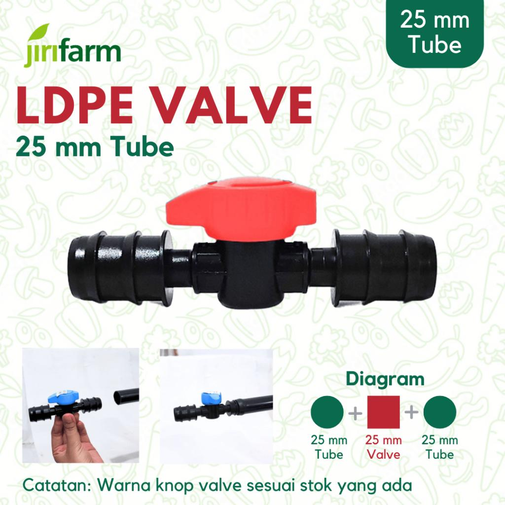 JIRIFARM - Barb Valve 25mm Konektor Selang PE Irigasi Hidroponik LDPE 25 mm