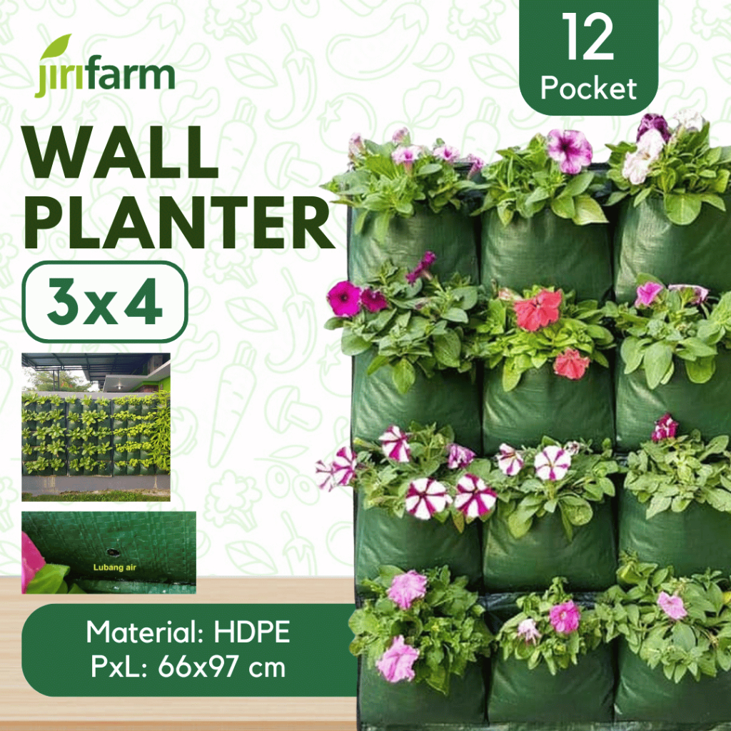 JIRIFARM - Vertical Wall Planter Bag Wall Planter Dinding 8 9 12 Kantong