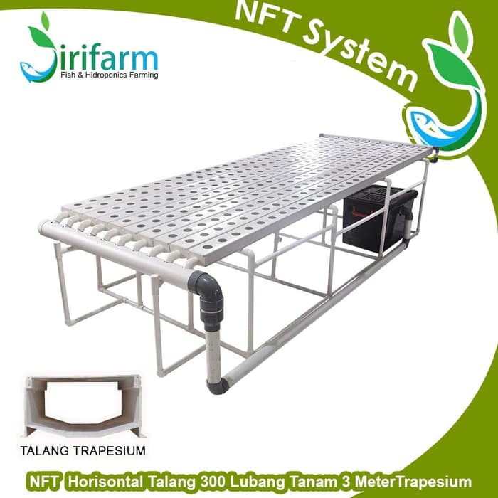 Jirifarm Hidroponik Staterkit NFT Horizontal 300 Lubang Tanam - Talang Trapesium