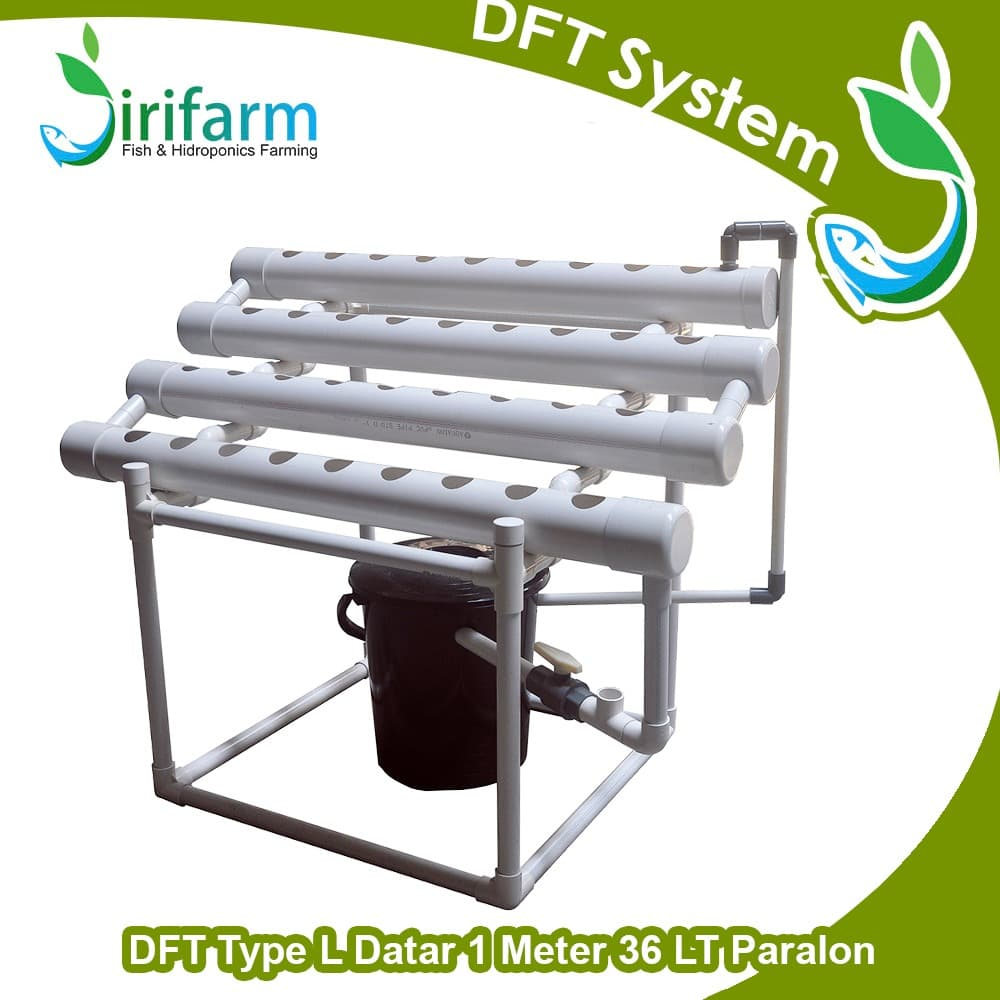Jirifarm Paket tanam / Kit hidroponik DFT tipe L Datar 36 Lubang Tanam Paralon