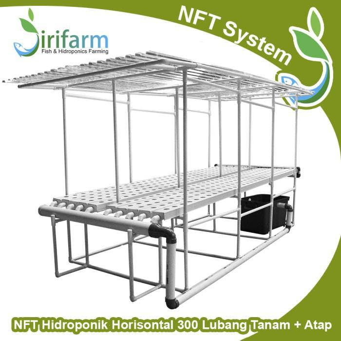 Jirifarm Hidroponik Kit NFT Horizontal 3 M 300 LT TRAPESIUM Plus Atap