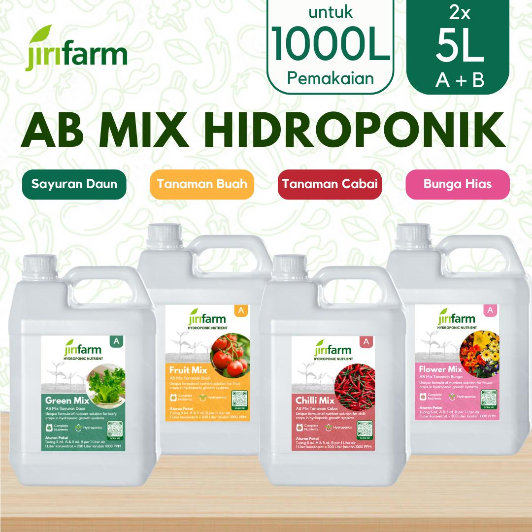 JIRIFARM - AB Mix Konsentrat Pupuk Nutrisi Hidroponik Tanaman Bunga Hias Sayuran Daun Buah Cabai