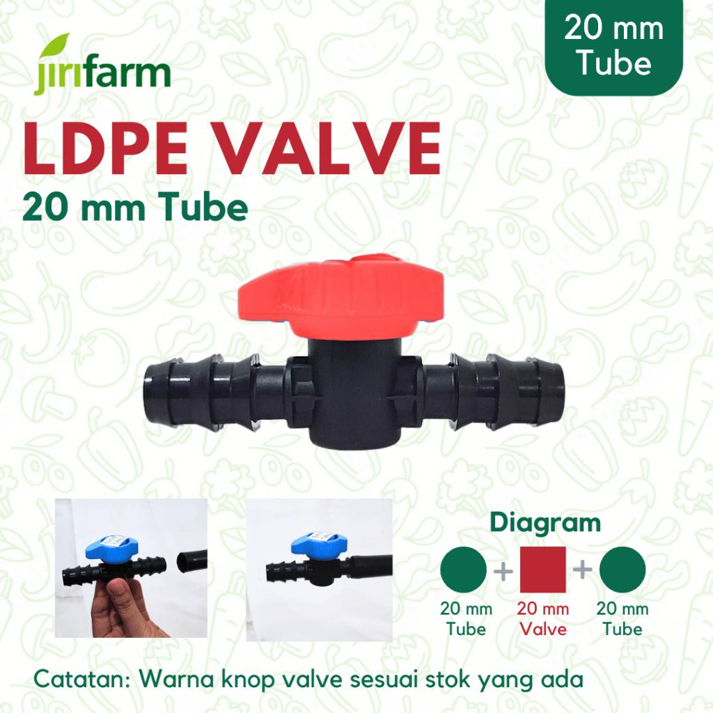 JIRIFARM - Barb Valve 20 mm | Konektor Keran Selang PE Irigasi Hidroponik 20mm