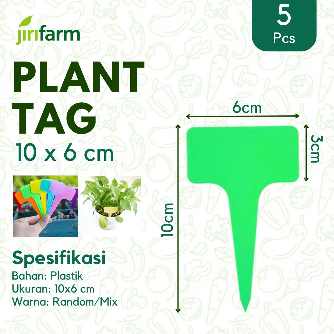 JIRIFARM - Plant Tag  / Label Tanaman GPL610 Ukuran 6x10 Cm (5pcs) - Label Penanda Tanaman Tebal, Thick Model Tee - T Warna Warni