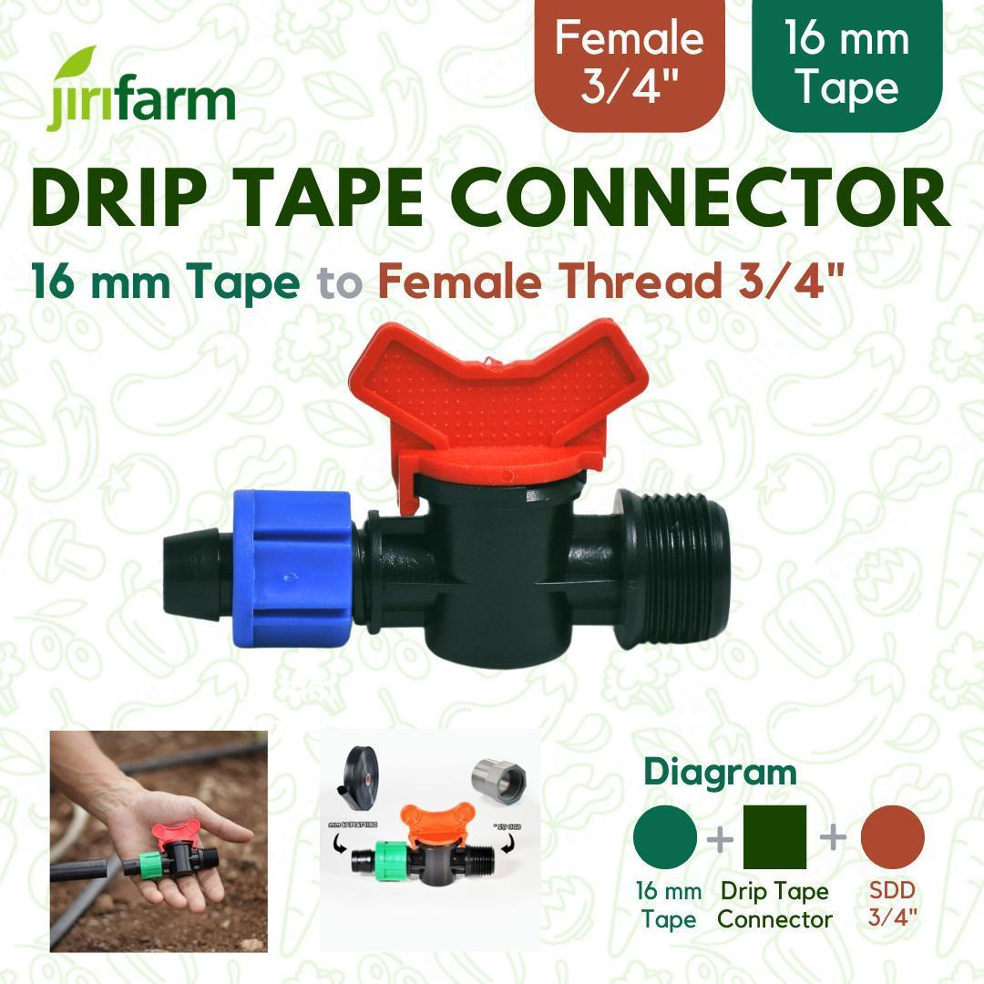 JIRIFARM - TV0117 - 3/4, Driptape 16mm Male Thread 3/4" Valve