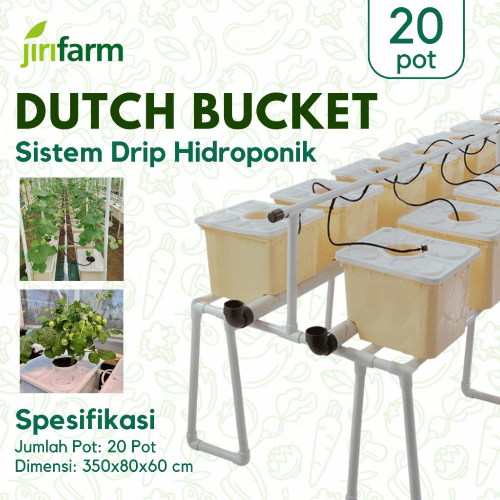 JIRIFARM - Sistem Dutch Bucket 20 Pot Diameter 10 cm Tanpa Fitting atas