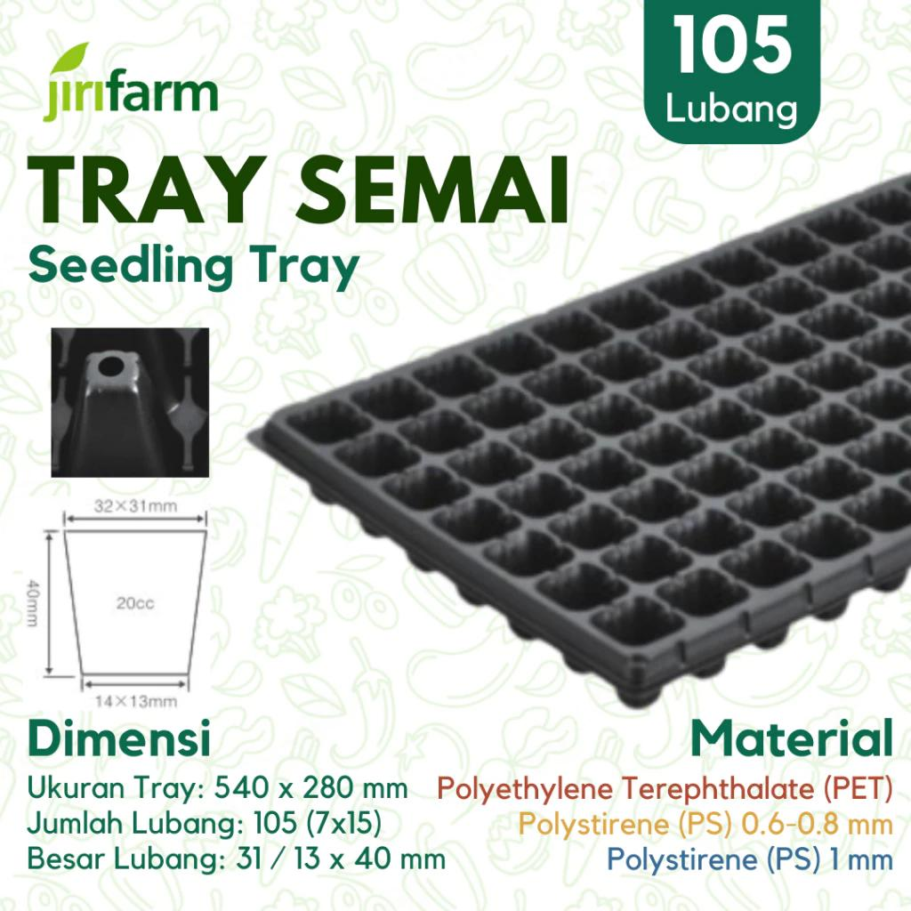 JIRIFARM - Tray Semai 105 Lubang - Tebal 1 mm Bahan PS PET Potray Seeding Murah Tebal Best Seller