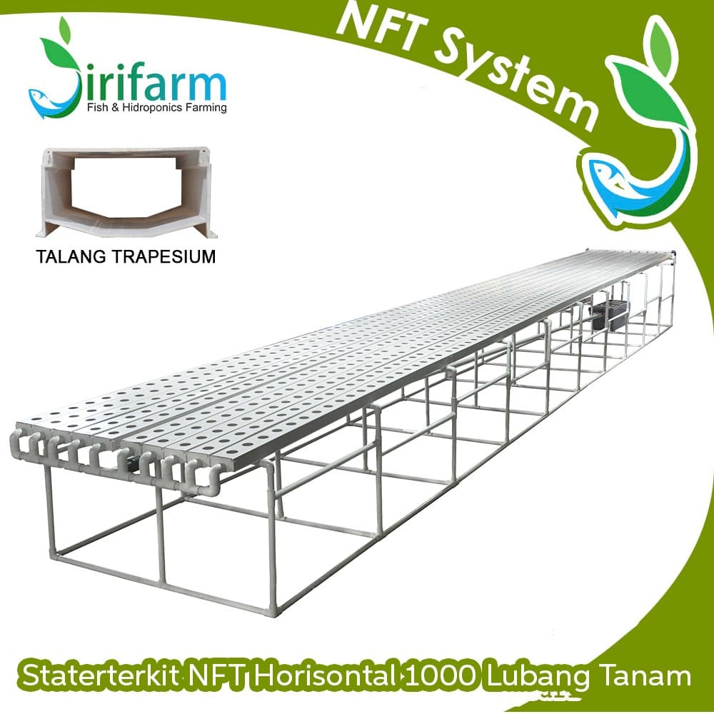 Jirifarm Hidroponik Starterkit NFT Horizontal 10 mtr Trapesium 1000 LT