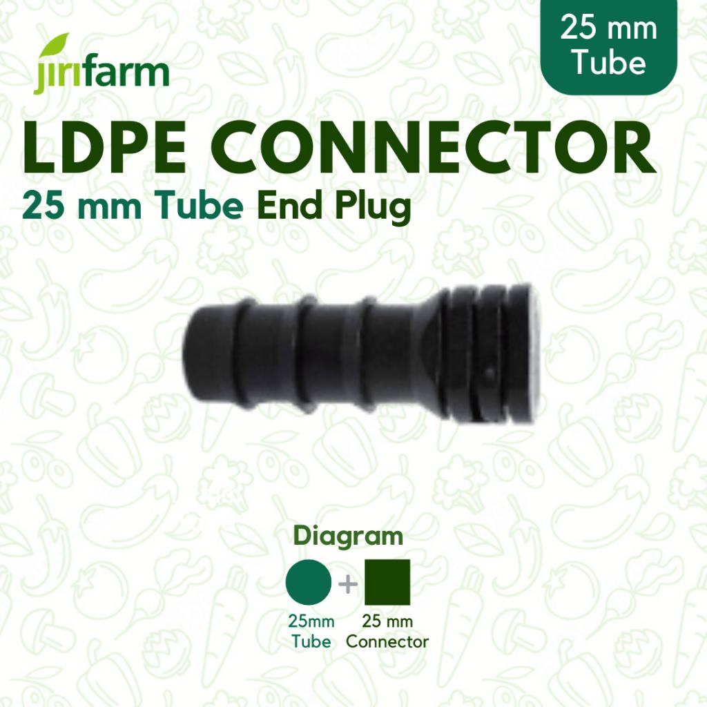 JIRIFARM - Barb Connector End Plug Cap 25mm Konektor Selang PE Irigasi Hidroponik LDPE 25 mm