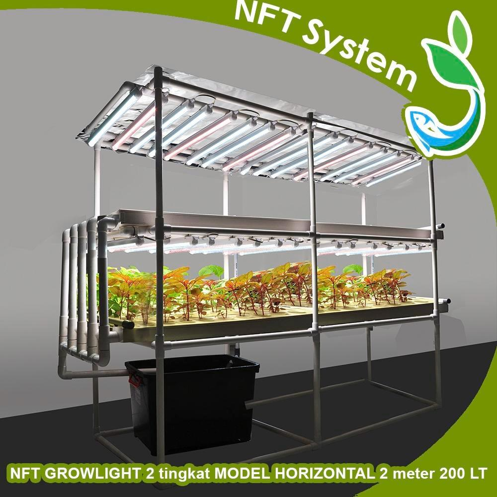 NFT GROWLIGHT MODEL HORIZONTAL 2 TINGKAT 2M 200LT
