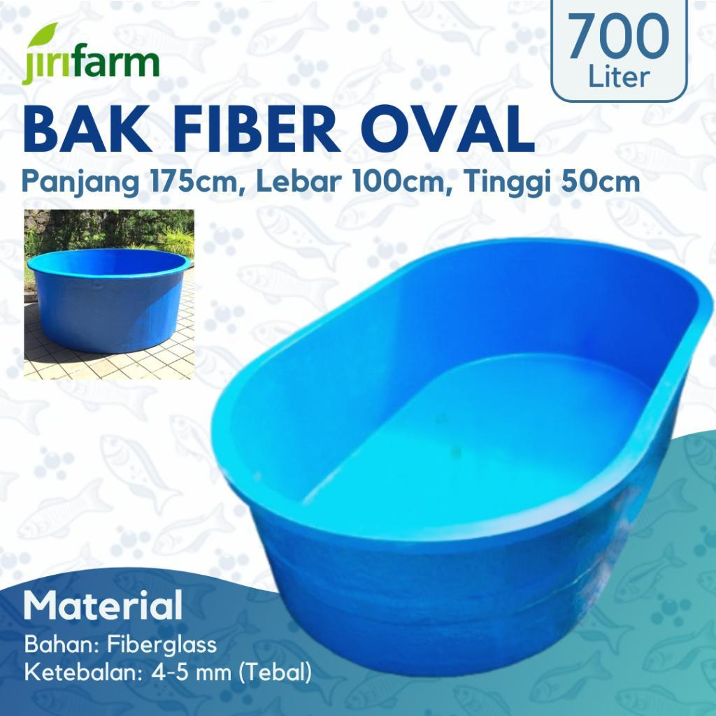 JIRIFARM - Bak Kolam Ikan Fiber Oval 175x100x50, 743 Liter Koi Tebal