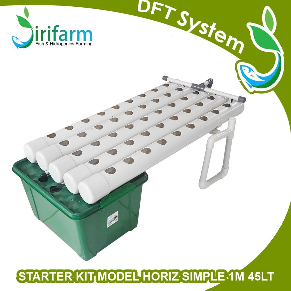 Jirifarm Paket Tanam hidroponik DFT Paralon Model horisontal SIMPLE 1M 45LT