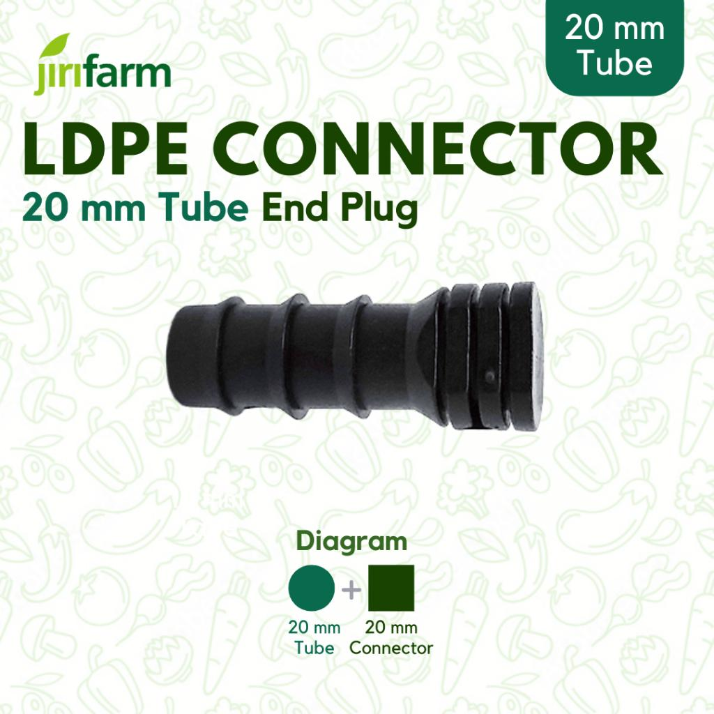 JIRIFARM - Barb Connector 20 mm - End Plug | Konektor Selang PE Irigasi - Endplug Tutup Selang 20mm