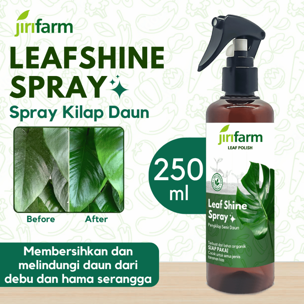 JIRIFARM - Leaf Shine Pengkilap Daun Organik Spray 250ml untuk Tanaman Hias
