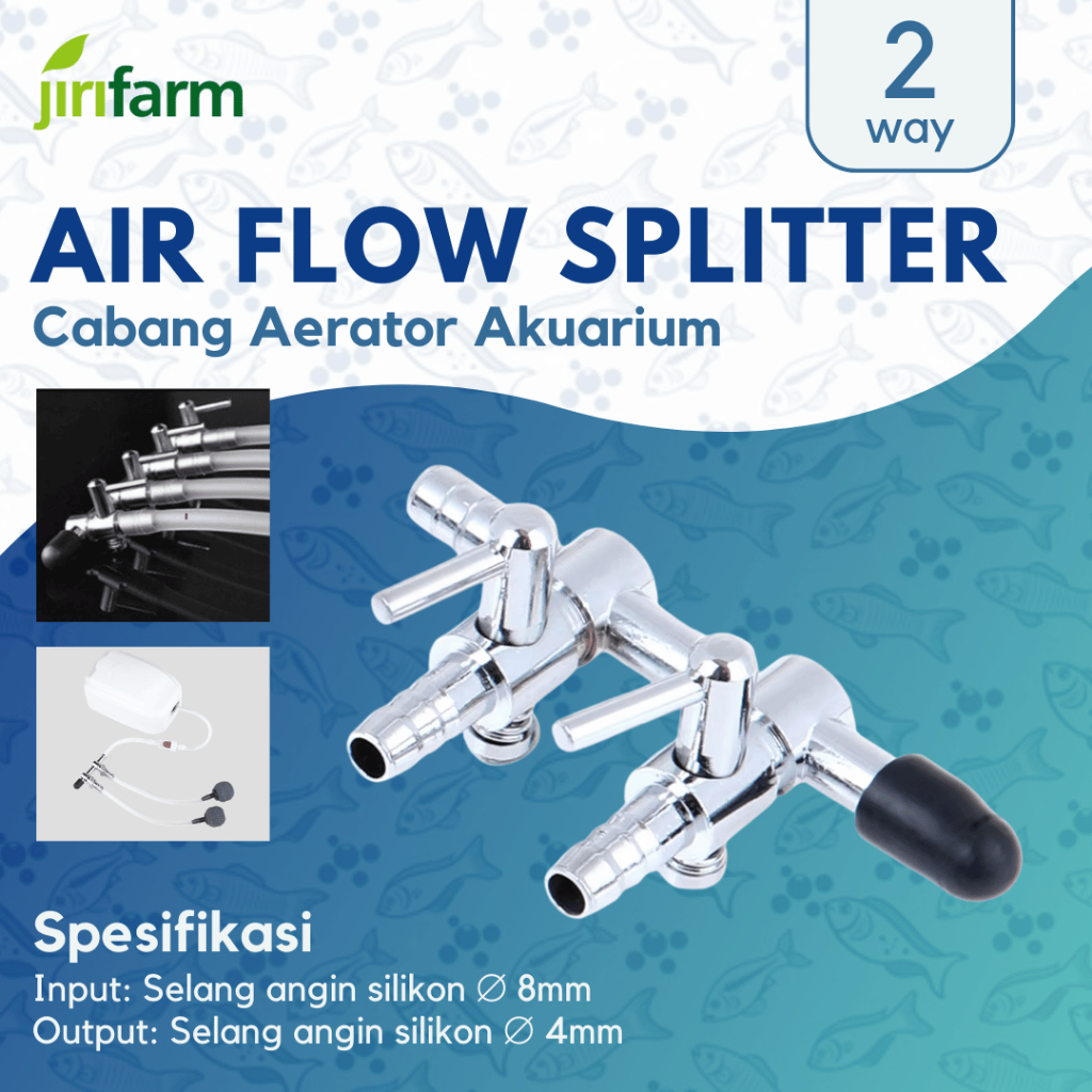 JIRIFARM - Air Flow Splitter Keran Pompa Angin Aerator Akuarium Kolam Ikan Koi Cabang 2 , 3 , 4 , 5 Stainless