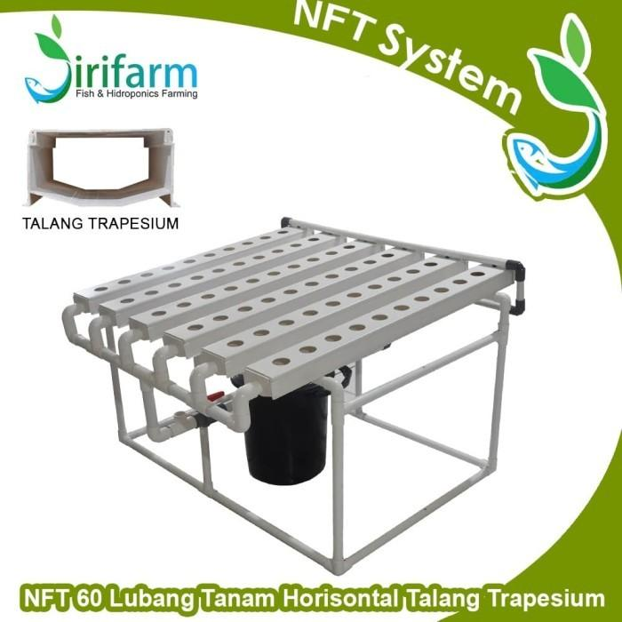 Paket Tanam Hidroponik NFT Horizontal 1 Meter 60 LT Atap dan Insecnet
