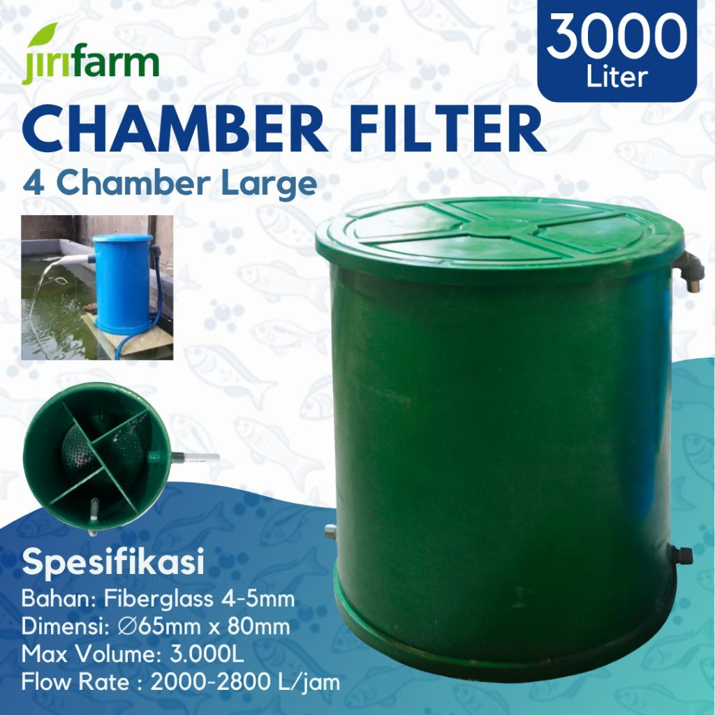 JIRIFARM - Filter Kolam Ikan Koi Fiber Silinder D:65 T:80 cm Volume Max 3000L Liter Tebal + Filter