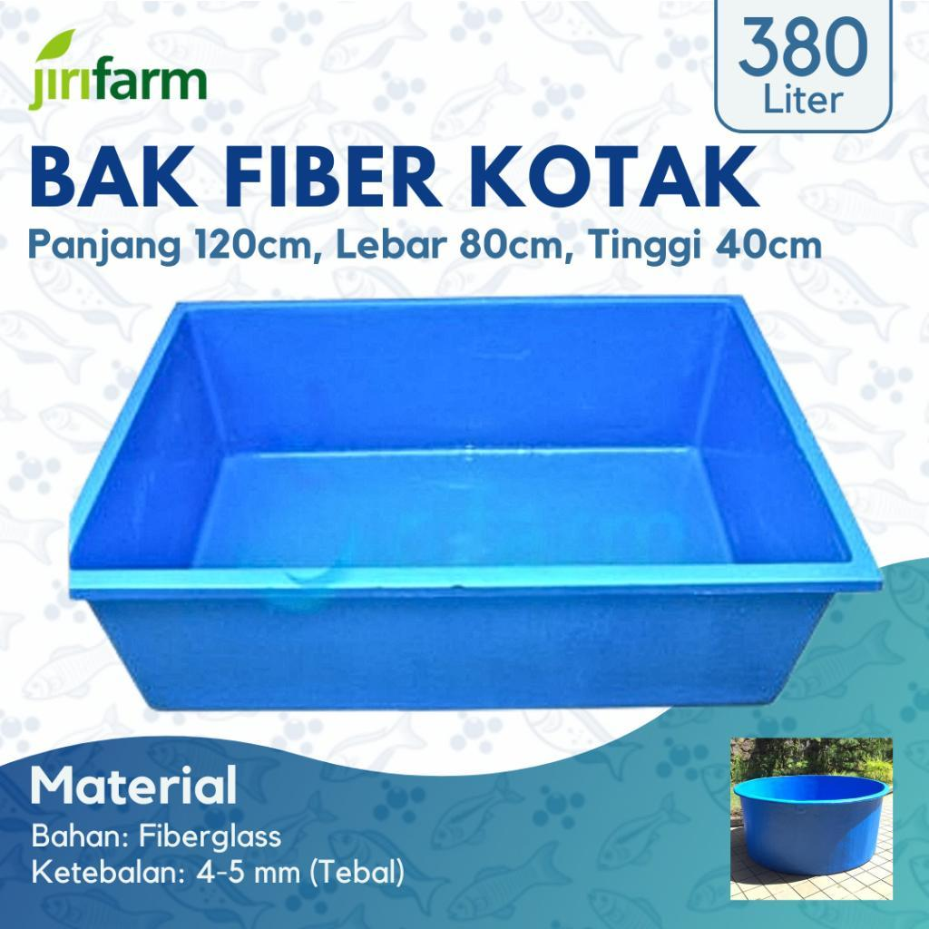JIRIFARM - Bak Kolam Ikan Fiber Kotak Persegi 120x80x40, Vol 384 Liter Koi Tebal