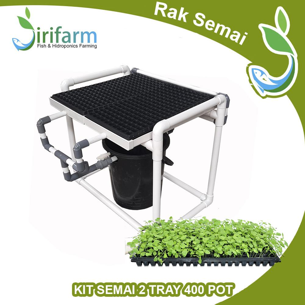 Jirifarm Paket RAK SEMAI Sirkulasi DFT 2 TRAY SEMAI untuk 400 netPot