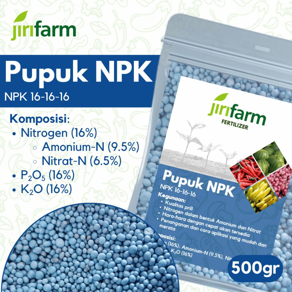 JIRIFARM - Pupuk NPK 16-16-16 500 gram gr Penyubur Buah Bunga dan Daun