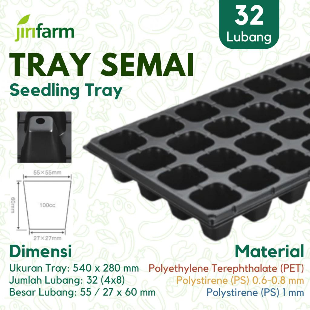 JIRIFARM - Tray Semai 32 Lubang Bahan PS PET Potray Seeding Murah Tebal Best Seller