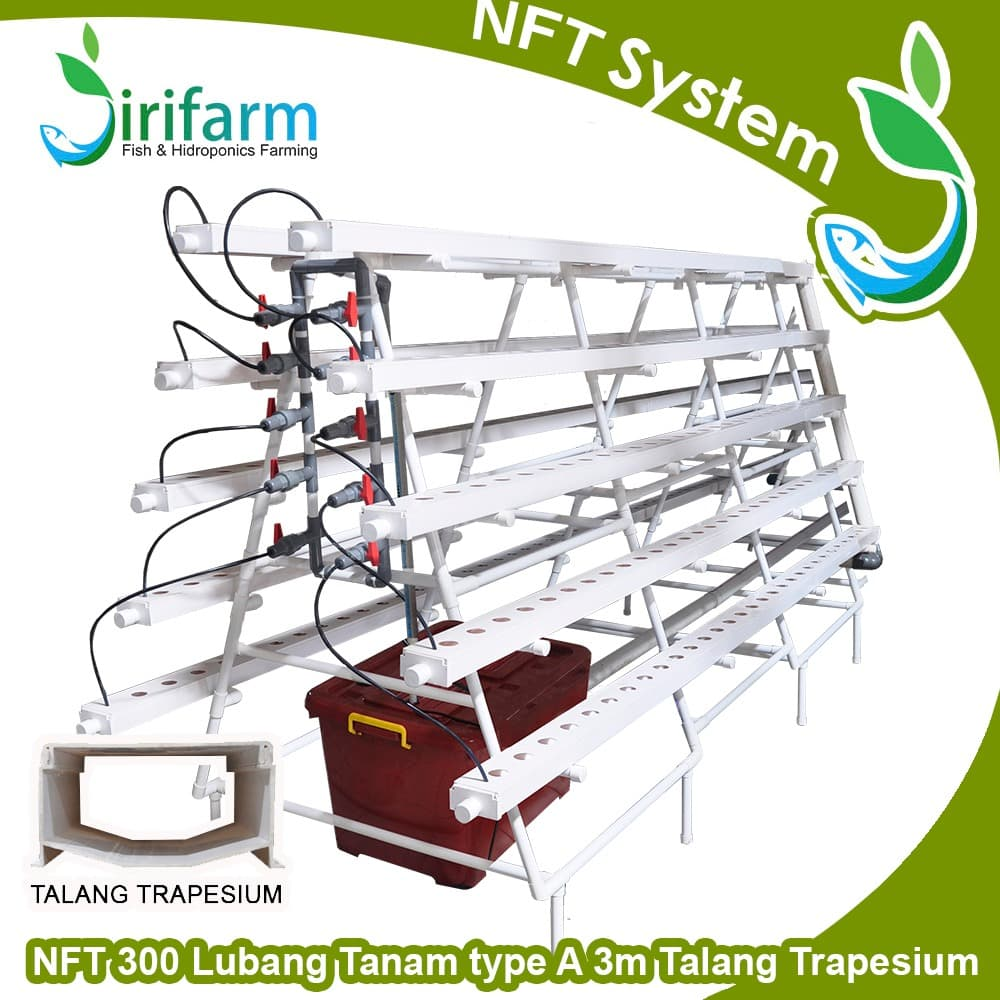 NFT MODEL A 3 mtr 300 LT Talang Foodgrade Kuat Jirifarm Hidroponik