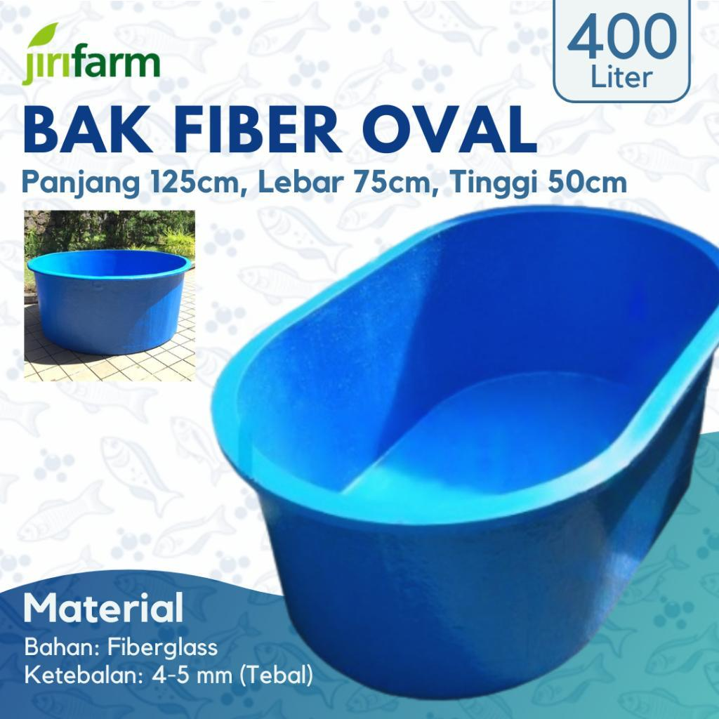 JIRIFARM - Bak Kolam Ikan Fiber Oval 125x75x50, 398 Liter Koi Tebal
