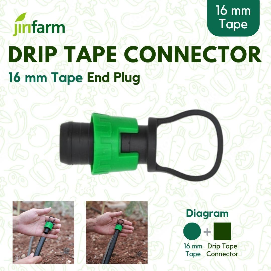 JIRIFARM - Drip Tape Connector 16mm - End Line Plug 16 mm (Lock Nut Fitting)