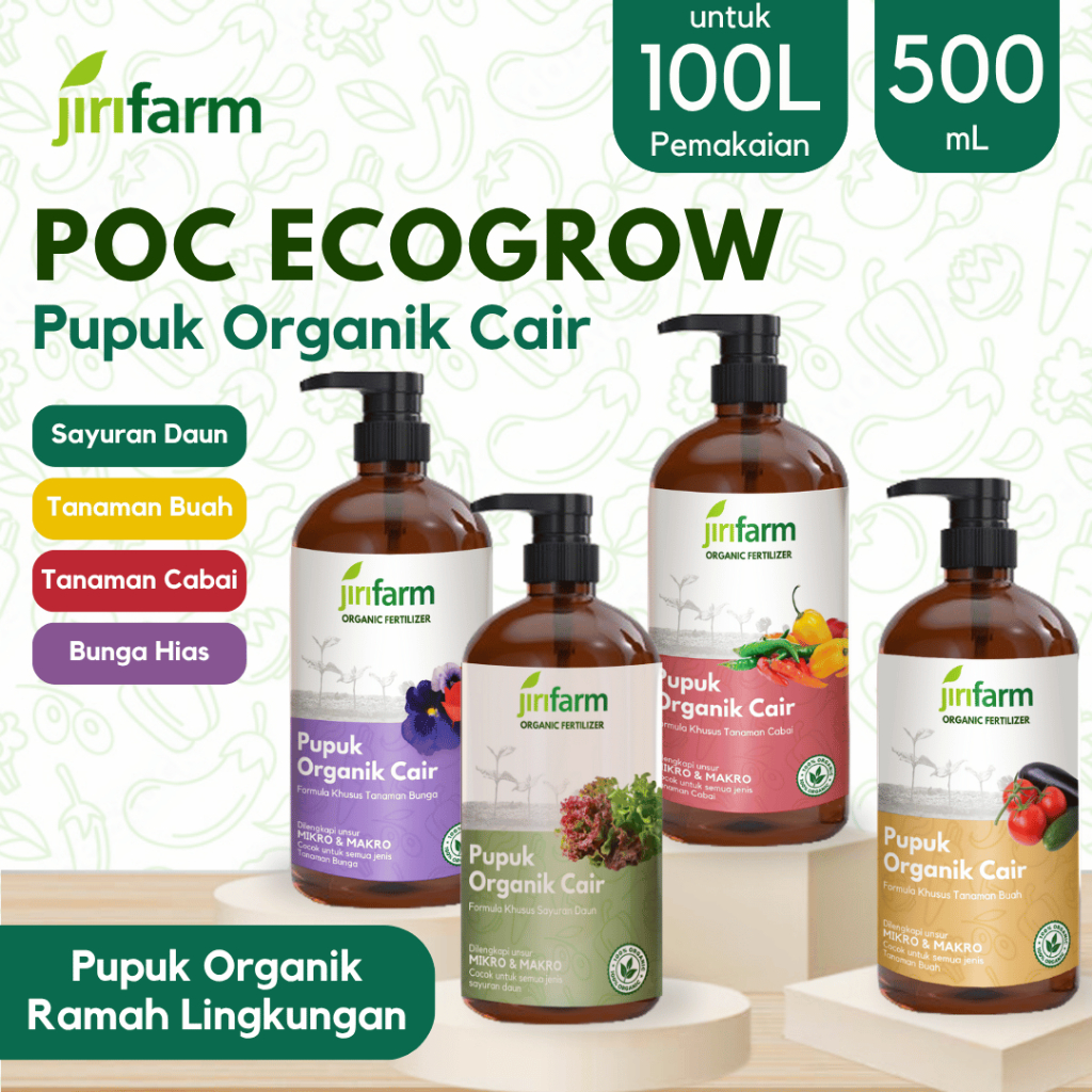 JIRIFARM - Pupuk Organik Cair Tanaman Daun Sayur Buah Cabai Bunga 500mL POC Kompos Organic Fertilize