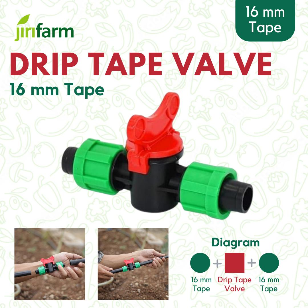 JIRIFARM - Drip Tape Valve 16mm - Stop Keran 16 mm (Lock Nut Fitting)