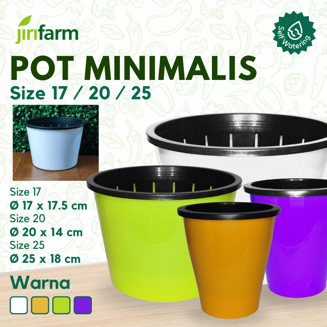 JIRIFARM - Pot Bunga Warna-Warni  Size 17 /20 /25 - Tanaman Hias Otomatis Self Watering Pot Unik