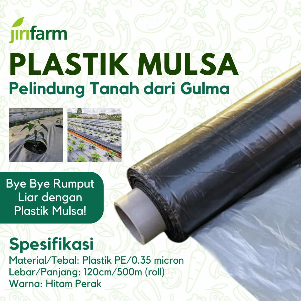JIRIFARM - Plastik Mulsa Hitam Perak Perkebunan Lebar 120 cm Hitam Silver