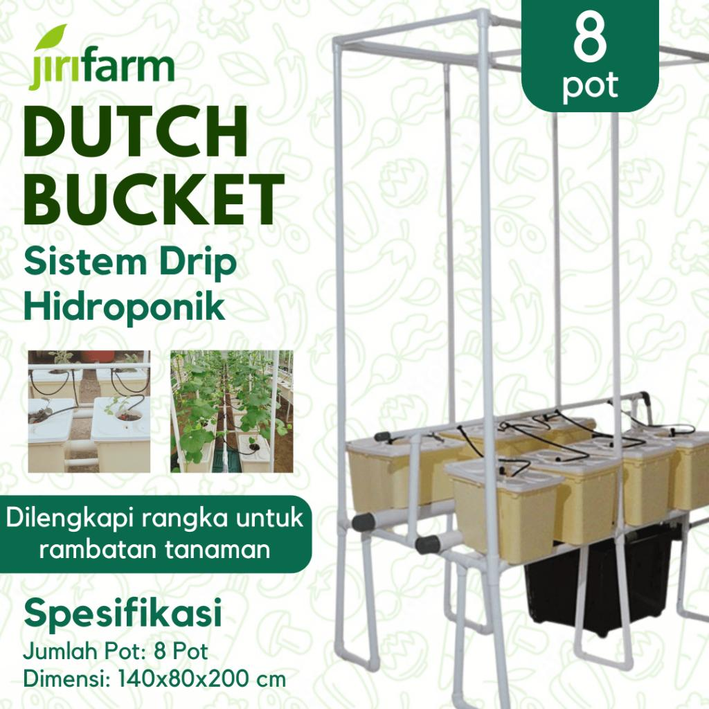 Jirifarm Hidroponik Dutch Bucket 8 Pot Diameter 10 cm w/ Fitting Atas