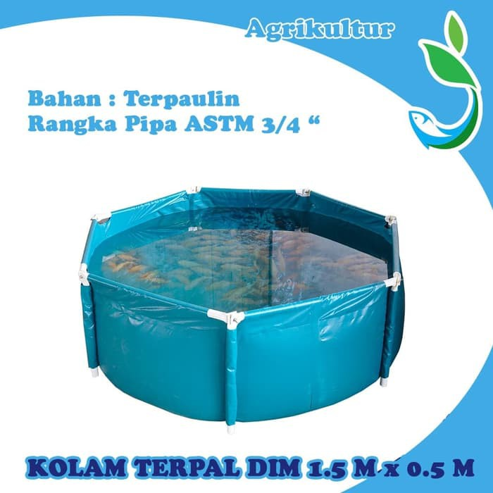 Jirifarm Kolam Terpal Knock Down Diameter 150cm Tinggi 50cm Kokoh