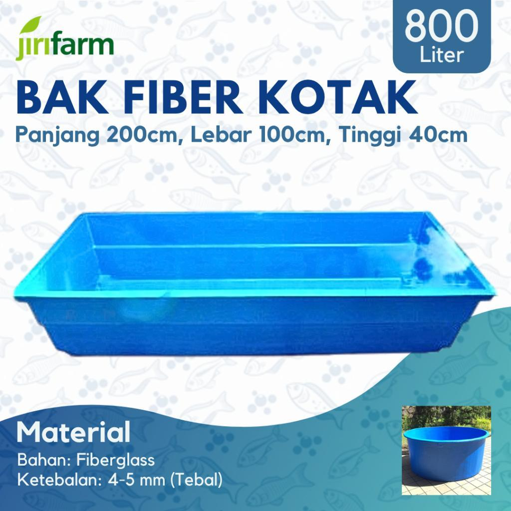 JIRIFARM - Bak Kolam Ikan Fiber Kotak Persegi 200x100x40,  Vol 800 Liter Koi Tebal