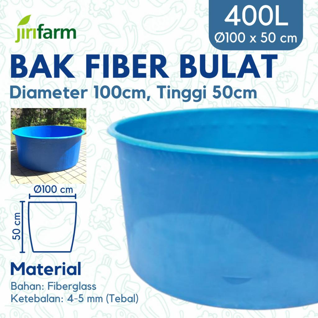 JIRIFARM - Bak Kolam Ikan Fiber Bulat Diameter: 100cm Tinggi: 50cm 400L Liter Koi Tebal
