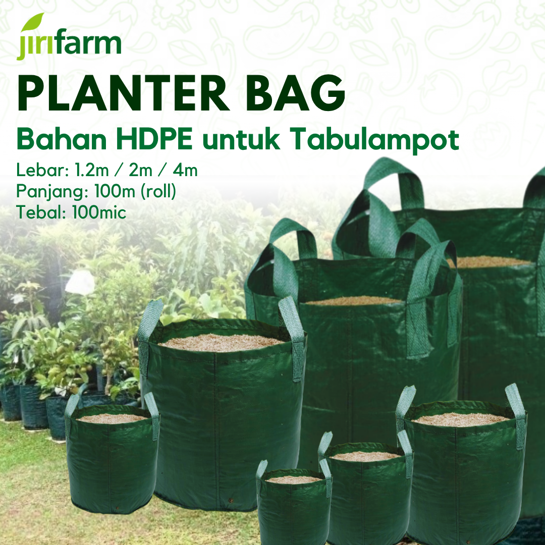 JIRIFARM - Planter Bag Hijau 25 50 75 100 160 200 Liter HDPE Wall Planter Pot Pohon Tabulampot Hedge Bag